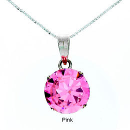 Medium CZ Round Cut Pendant - Silver Harm Code:7113.1100