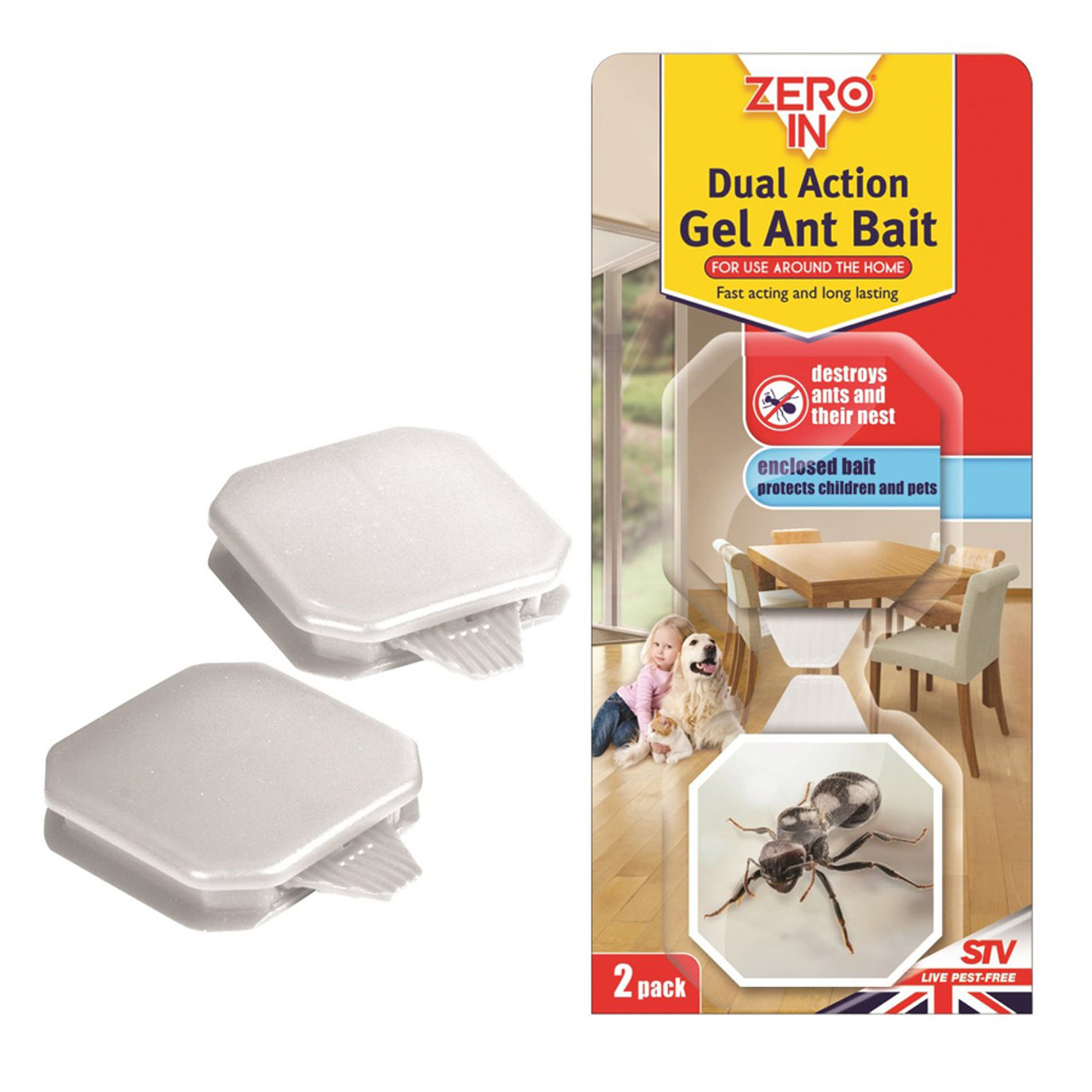 Zero In Dual Action Ant Bait Station Gel Trap Twin Pack