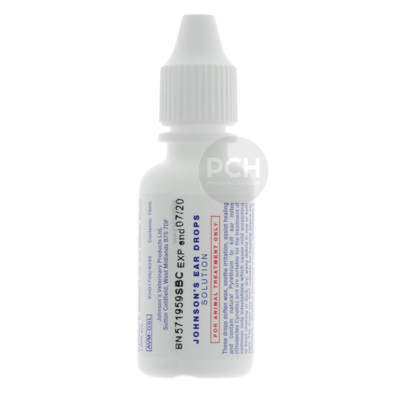 Johnsons Ear Drops Solution for Cats and Dogs 15ml | PCH
