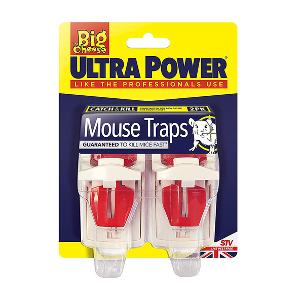 The Big Cheese Ultra Power Mouse Traps Ready Baited Twin Pack (STV148)