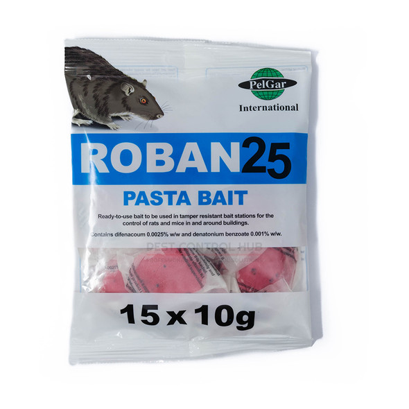 Pelgar Roban 25 Rat and Mouse Killer Pasta Bait Poison 150g Pack