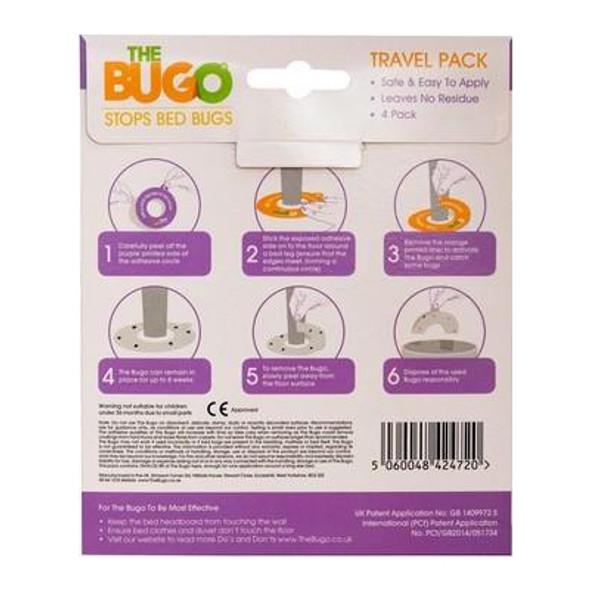 The Bugo Bed Bug Traps Travel Pack for Hard Floor 4 Pack