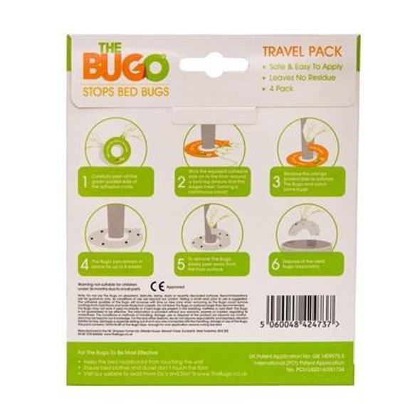 The Bugo Bed Bug Traps Travel Pack for Soft Floor 4 Pack