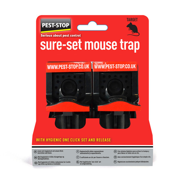 Pest Stop Sure-Set Mouse Traps with One Click Set 2 Pack