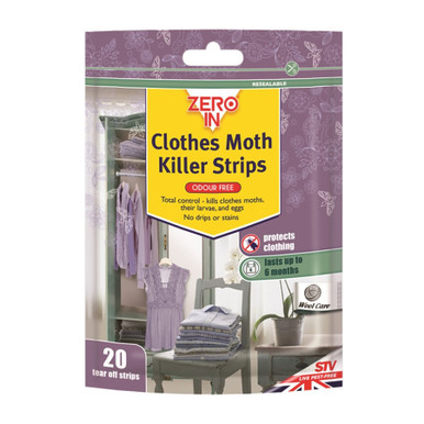 Zero In Clothes Moth Killer Strips Pack of 20