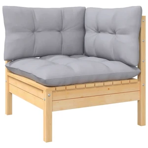  2-Seater Patio Sofa with Gray Cushions Solid Pinewood A949-806645