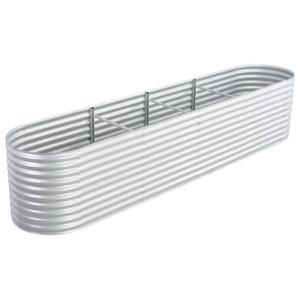 Garden Raised Bed 157.5"x31.5"x31.9" Galvanized Steel Silver A949-45511