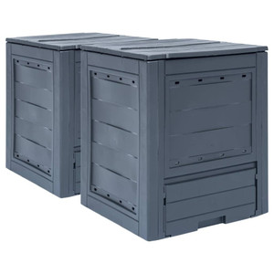 Garden Composters 2 pcs Gray 23.6"x23.6"x28.7" 137.4 gal A949-278919