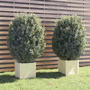 Garden Planters 2 pcs White 15.7"x15.7"x15.7" Solid Wood Pine A949-810537