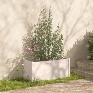Garden Planter White 39.4"x19.7"x19.7" Solid Wood Pine A949-810726