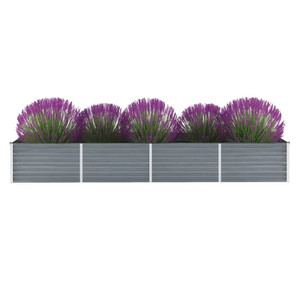 Garden Raised Bed Galvanized Steel 126"x31.5"x17.7" Gray A949-44846