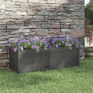 Garden Planter Gray 59.1"x19.7"x19.7" Solid Wood Pine A949-810751
