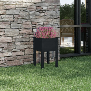 Garden Planter Black 15.7"x15.7"x27.6" Solid Wood Pine A949-810797