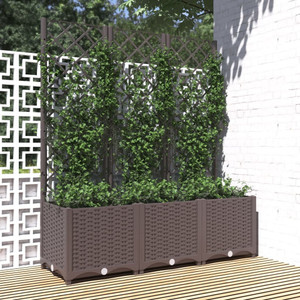 Garden Planter with Trellis Brown 47.2x15.7x53.5" PP A949-318263