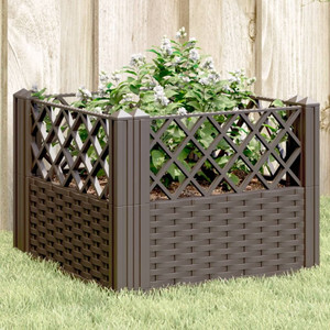 Garden Planter with Pegs Brown 17.1"x17.1"x17.1" PP A949-368006