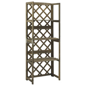 Trellis with Shelves Gray 21.7"x11.8"x55.1" Solid Fir Wood A949-316410