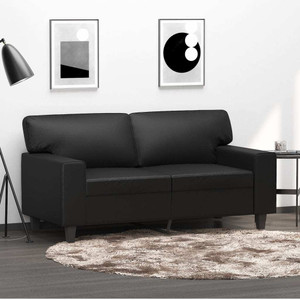  2-Seater Sofa Black 47.2" Faux Leather A949-359412