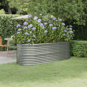 Garden Raised Bed Galvanized Steel 88.2"x31.5"x26.8" Silver A949-318957