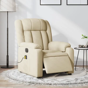  Electric Massage Recliner Chair Cream Fabric A949-3206261