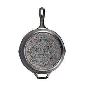 Black 10 inch Lightweight Cast Iron Skillet -  Da de los Muertos - Made in USA Q280-DOTDSU1120518