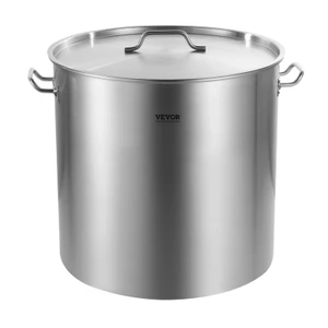 Stainless Steel Stockpot, 100 Quart Large Cooking Pots, Cookware Sauce Pot with Basket, Lid, and Ha E415-SYJHTG100QTLKZINFV0