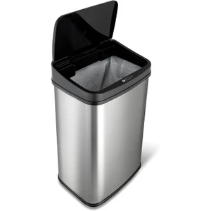 Silver/Black 13-Gallon Stainless Steel Kitchen Trash Can with Motion Sensor Lid Q280-SBTC52179361