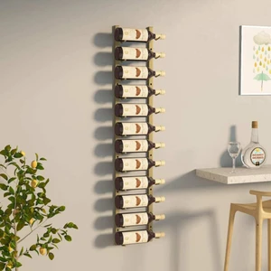 Wall Mounted Wine Rack for 12 Bottles Gold Iron A949-340880
