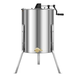 Honey Extractor, 4/8 Frame Manual Honey Spinner with Transparent Lid, Stainless Steel Honeycomb Dru E415-SDYMJJPBXG18TBE00001V0