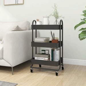 3-Tier Trolley Anthracite 16.9"x13.4"x31.1" Steel A949-335867