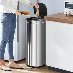 Motion Sensor Stainless Steel 13 gallon Trash Can with Ozone Button Q280-SOMS9712
