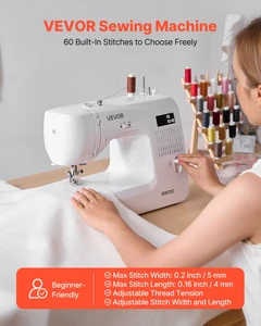 Computerized Sewing Machine, 60 Stitch Applications, with LED Screen, Foot Pedal and LED Light, Hea E415-JYFRJ700ZMINS07MD001V1