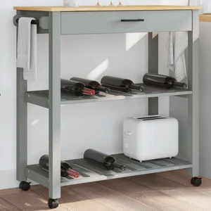 Kitchen Trolley MONZA 33.1"x15.7"x34.8" Solid Wood Pine A949-376101