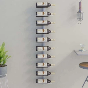 Wall-mounted Wine Rack for 10 Bottles White Metal A949-340904