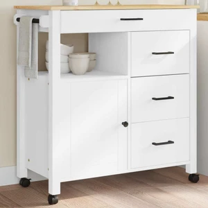 Kitchen Trolley MONZA 33.1"x15.7"x34.8" Solid Wood Pine A949-376111