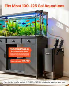 396GPH Canister Filter, 4-Stage External Aquarium Filter with Powerful Pump, Water Circulation Clea E415-SZXGLQ1500LH9EU68001V1