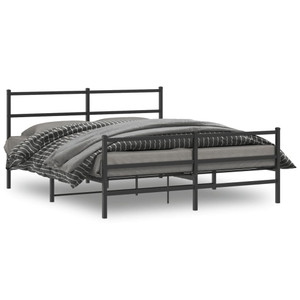  Metal Bed Frame without Mattress with FootboardBlack 59.1"x78.7 A949-355385