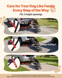 Dog Stairs for Car, 5 Steps Extra Wide Foldable Dog Ramp for Large Dogs with Non-Slip Rug Surface,  E415-KZDGLTEKMZFHUGZNR001V0