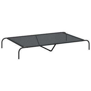 Elevated Dog Bed Black 59.1"x35.4"x7.9" Textilene and Steel A949-42000837