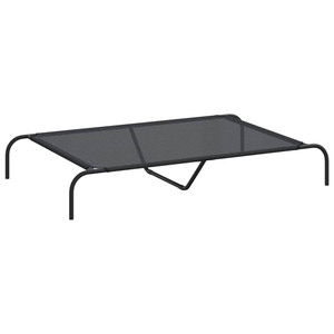 Elevated Dog Bed Black 51.2"x31.5"x7.9" Textilene and Steel A949-42000836