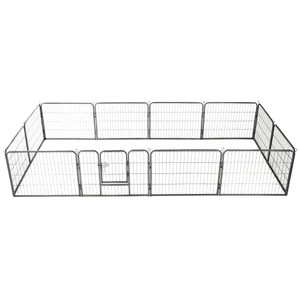 Dog Playpen 12 Panels Steel 31.5"x23.6" Black A949-170573