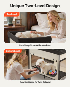 Elevated Lounge Pet Bed, Foldable Bunk Dog Bed with 600D Oxford Cloth and Dutch Velvet, Portable Ra E415-GJGCSCGJXLWTVNK1M001V0