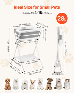 Dog Bathtub, Elevated Dog Bath Tub, 2 in 1 Collapsible Pet Bathing Grooming Wash Station, Portable  E415-GJRQCWYGHBSKP8W7Z001V0