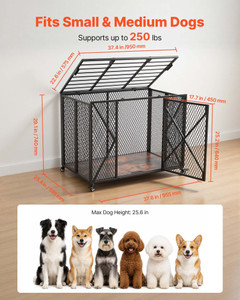 38 Inch Heavy Duty Dog Crate, Max Load 250 lbs, Foldable Indestructible Escape-Proof Dog Kennel Ind E415-GLTZ38INCHDLOSWHY001V0