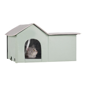Heated Cat House, Outdoor Kitty Shelter with Adjustable Temperature and Timer, 600D Oxford Cloth Fo E415-FWSBYMBHSNJBGX6FWV1
