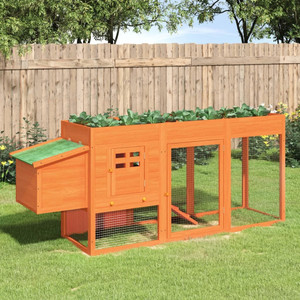Chicken Coop Brown 80.3"x19.7"x33.1" Solid Wood Pine A949-172236