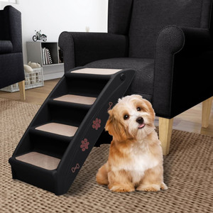 Folding Dog Stairs Black 24.4"x15.7"x19.5 A949-170985