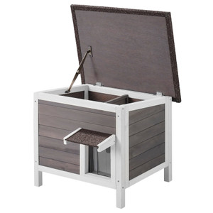 Outdoor Cat House Weatherproof, Feral Cat Shelter for Multiple Cats, Outdoor Wooden Cat Rabbit Hous E415-XJSMZMBHSDCS2CAKVV0