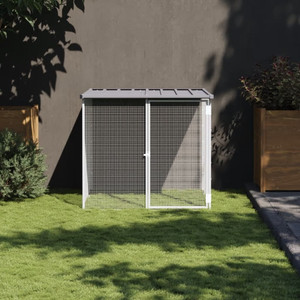 Chicken Cage with Roof Light Gray 40.6"x38.6"x35.4" Galvanized Steel A949-172338