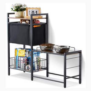 Pet Feeding Station with Storage, Elevated Dog Bowls, Raised Dog Bowl Stand, Dog Food Storage and F E415-JSCCHSWJ3622FIZLTV0