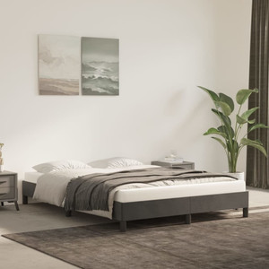  Bed Frame without Mattress Dark Gray 59.8"x79.9" Queen Velvet A949-347010
